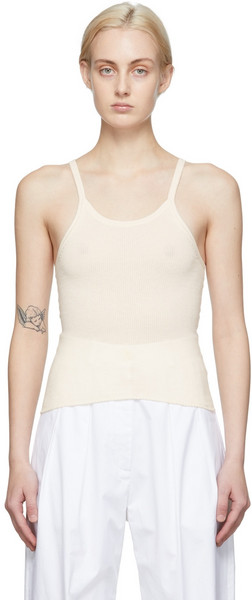 Arch The Off-White Rib Knit Tank Top in ivory