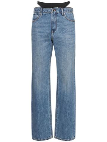 ALEXANDER WANG Embellished Low Rise Slouchy Denim Jeans in blue
