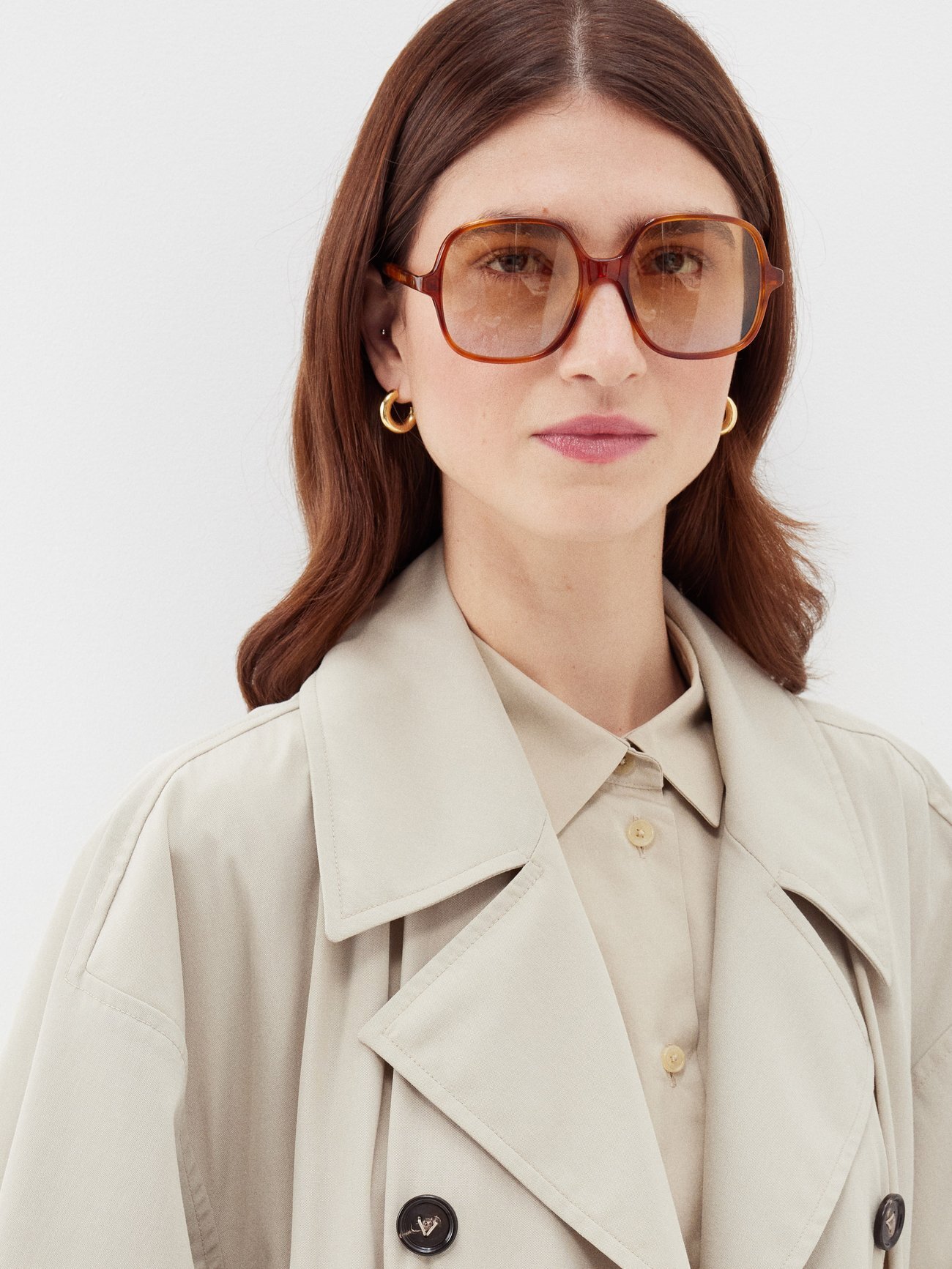 Celine Eyewear - Oversized Square Tortoiseshell-acetate Sunglasses - Womens - Black Brown Multi