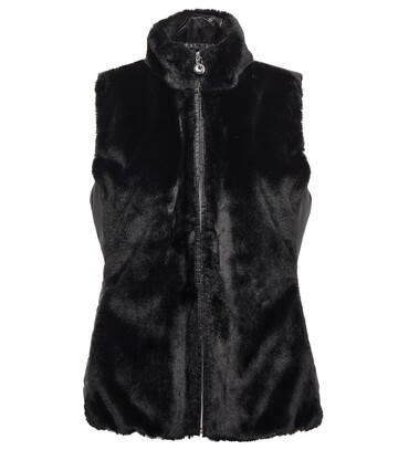 jet set minou faux fur vest in black