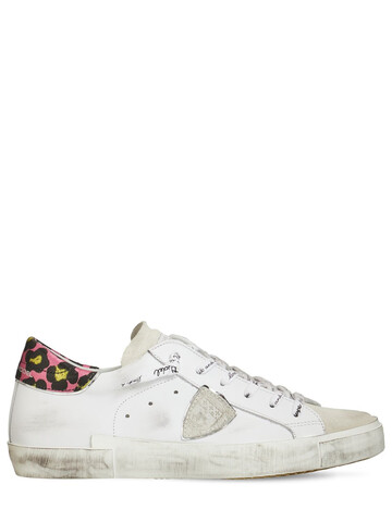 PHILIPPE MODEL Leather Low Sneakers in white