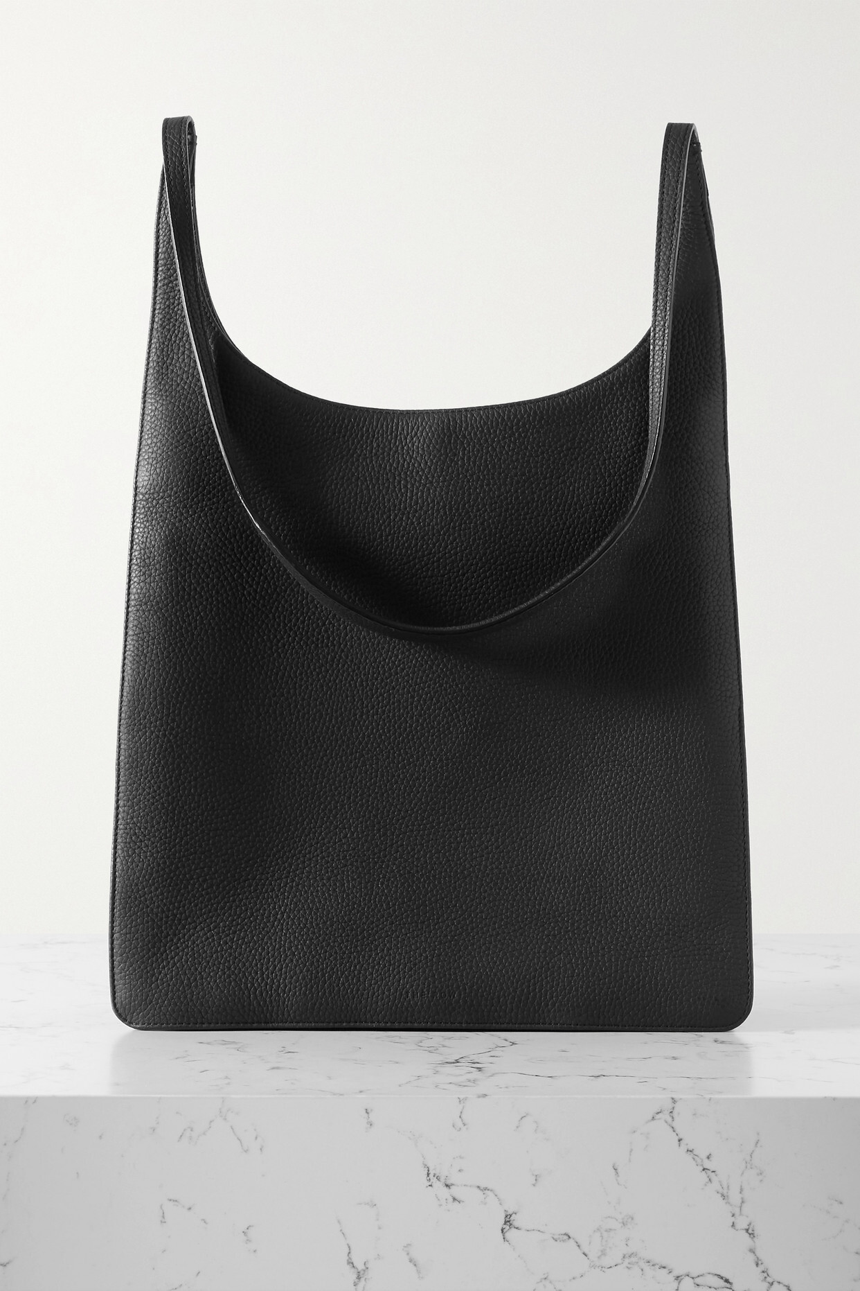 The Row - Jules Textured-leather Shoulder Bag - Black