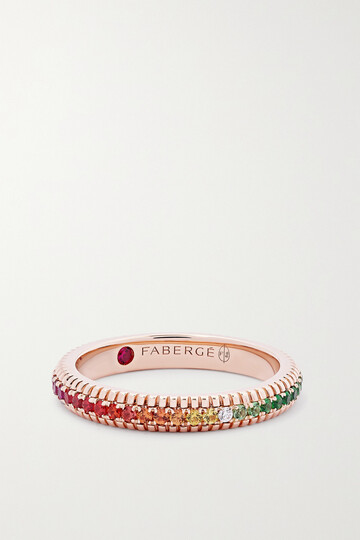 Fabergé Fabergé - Colours Of Love 18-karat Rose Gold Multi-stone Ring - 52