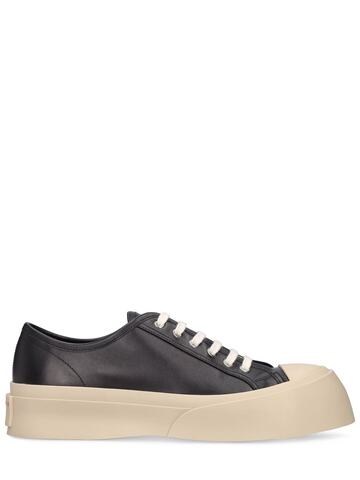 marni pablo leather low top sneakers in black