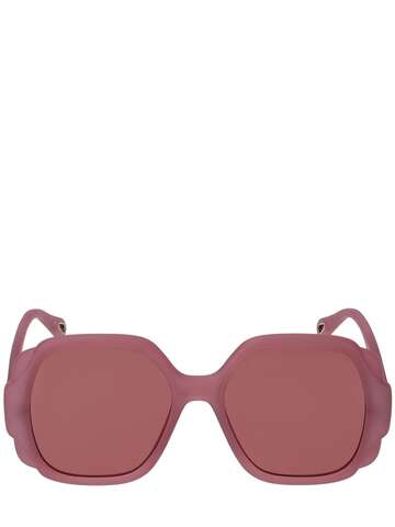 CHLOÉ Mirtha Geometrical Sunglasses in plum / red