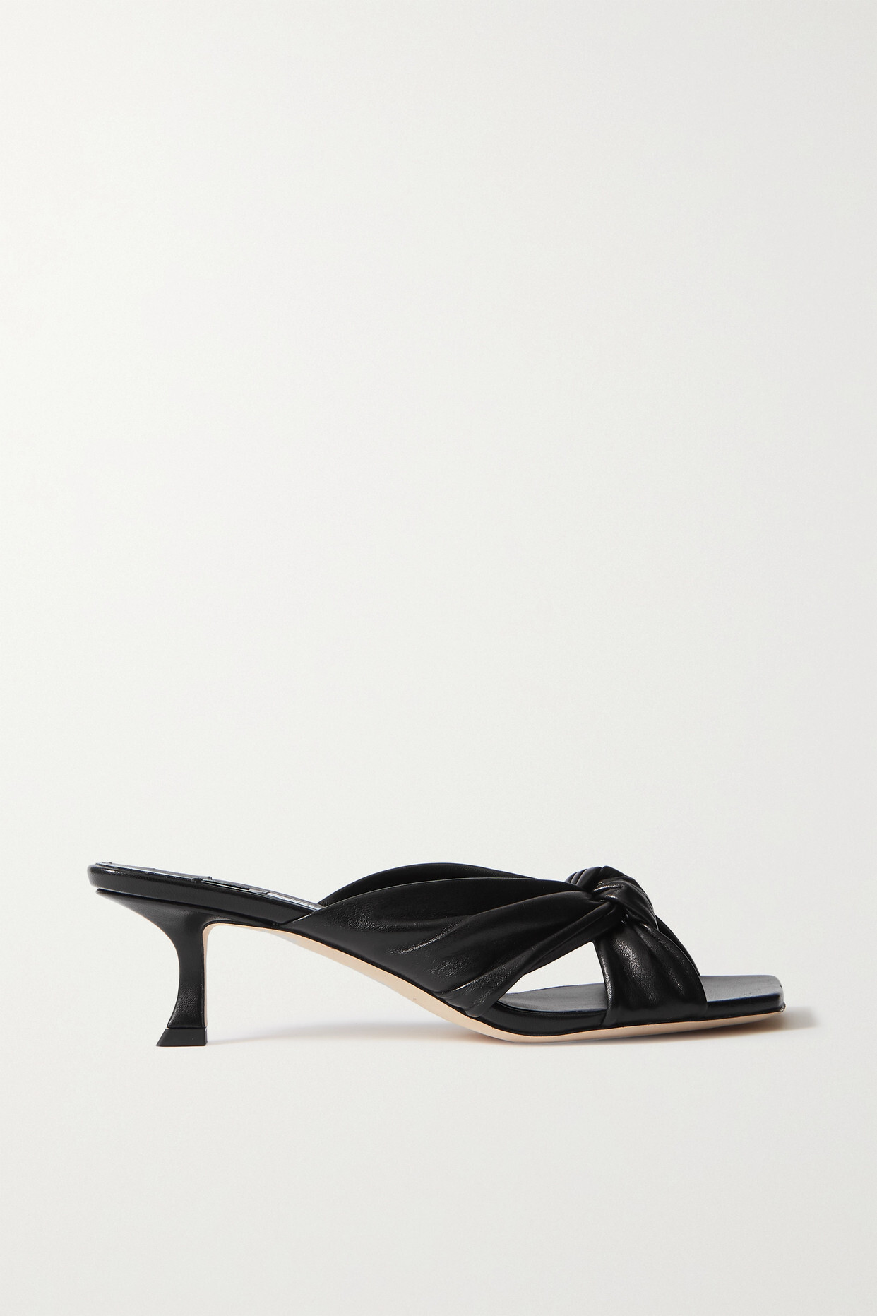 Jimmy Choo - Avenue 50 Knotted Leather Mules - Black