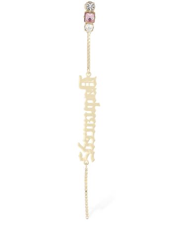 gothic dsquared2 crystal mono earring in gold