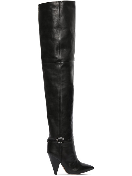 ISABEL MARANT 105mm Lage Leather Over-the-knee Boots in black