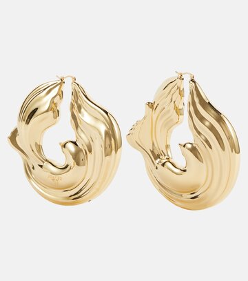 nina ricci twisted bird hoop earrings in gold