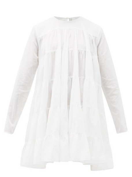 Merlette - Soliman Tiered Cotton Mini Dress - Womens - White