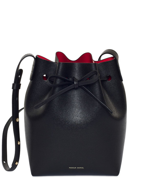 MANSUR GAVRIEL Mini Saffiano Bucket Bag in black