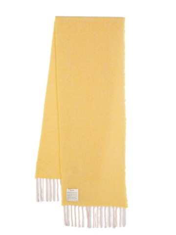 alysi fringe-edge rectangle scarf - yellow