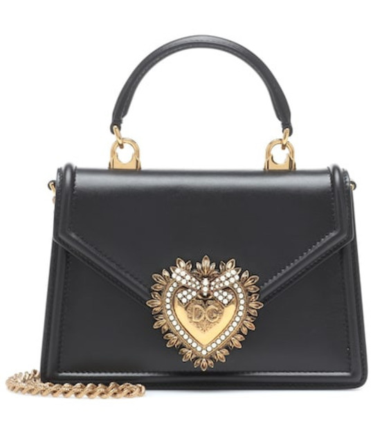 Dolce & Gabbana Devotion Small leather shoulder bag in black