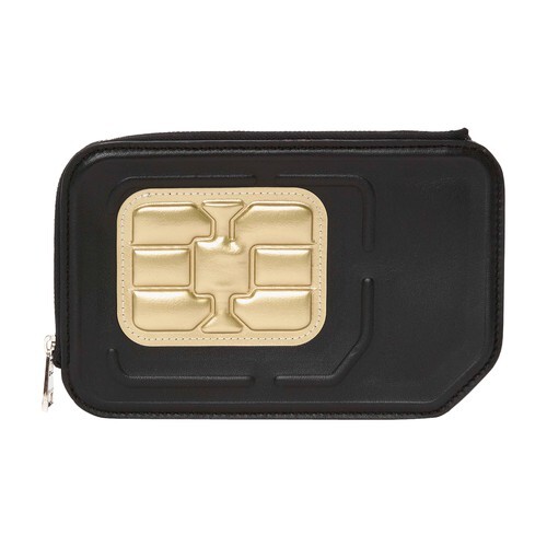 Jw Anderson A4 leather sim card pouch in black