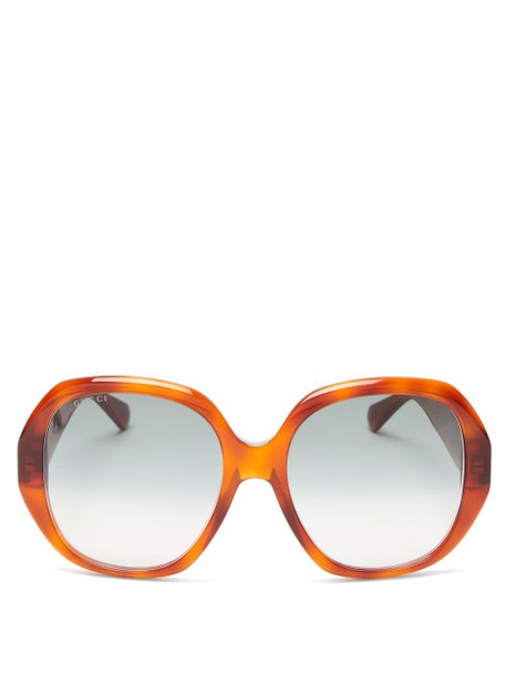 Gucci - Oversized-round Tortoiseshell-acetate Sunglasses - Womens - Tortoiseshell