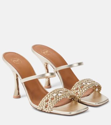 malone souliers frida leather mules in gold