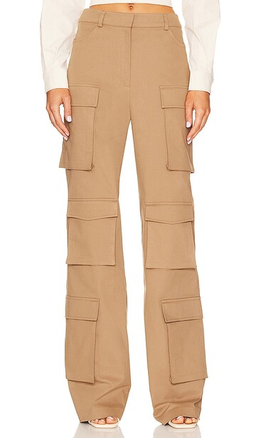SELMACILEK Pocket Detail Cargo Pant in Brown in beige