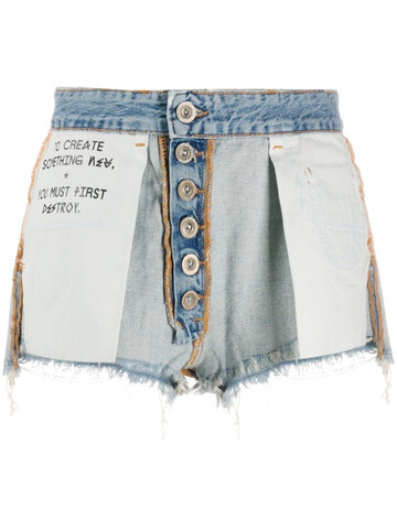 UNRAVEL PROJECT Reversed short shorts in blue