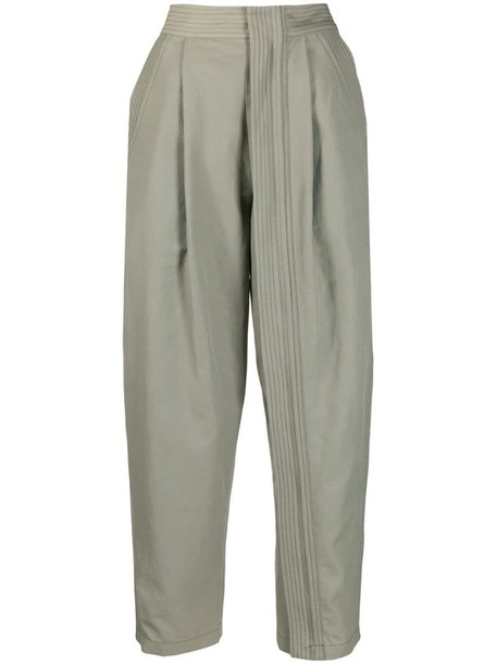 Stella McCartney high-waist cropped trousers in green