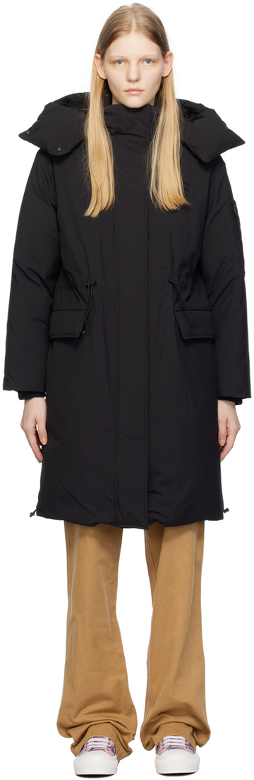 burberry black cinched down coat