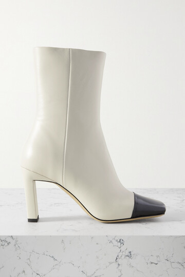 wandler - isa two-tone leather ankle boots - cream