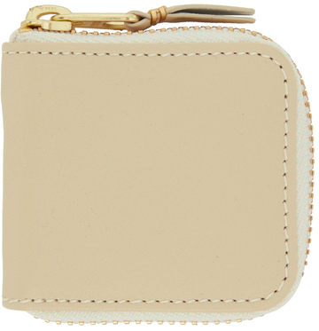 comme des garçons wallets beige classic leather coin pouch in white