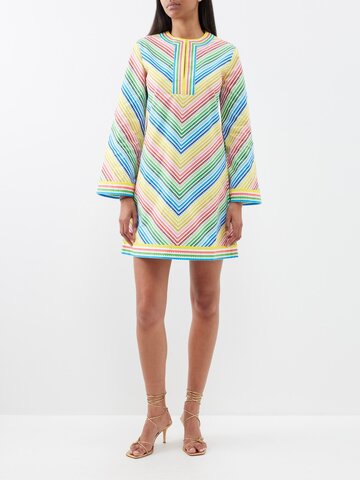 mary katrantzou - mataro striped cotton-poplin kaftan dress - womens - rainbow