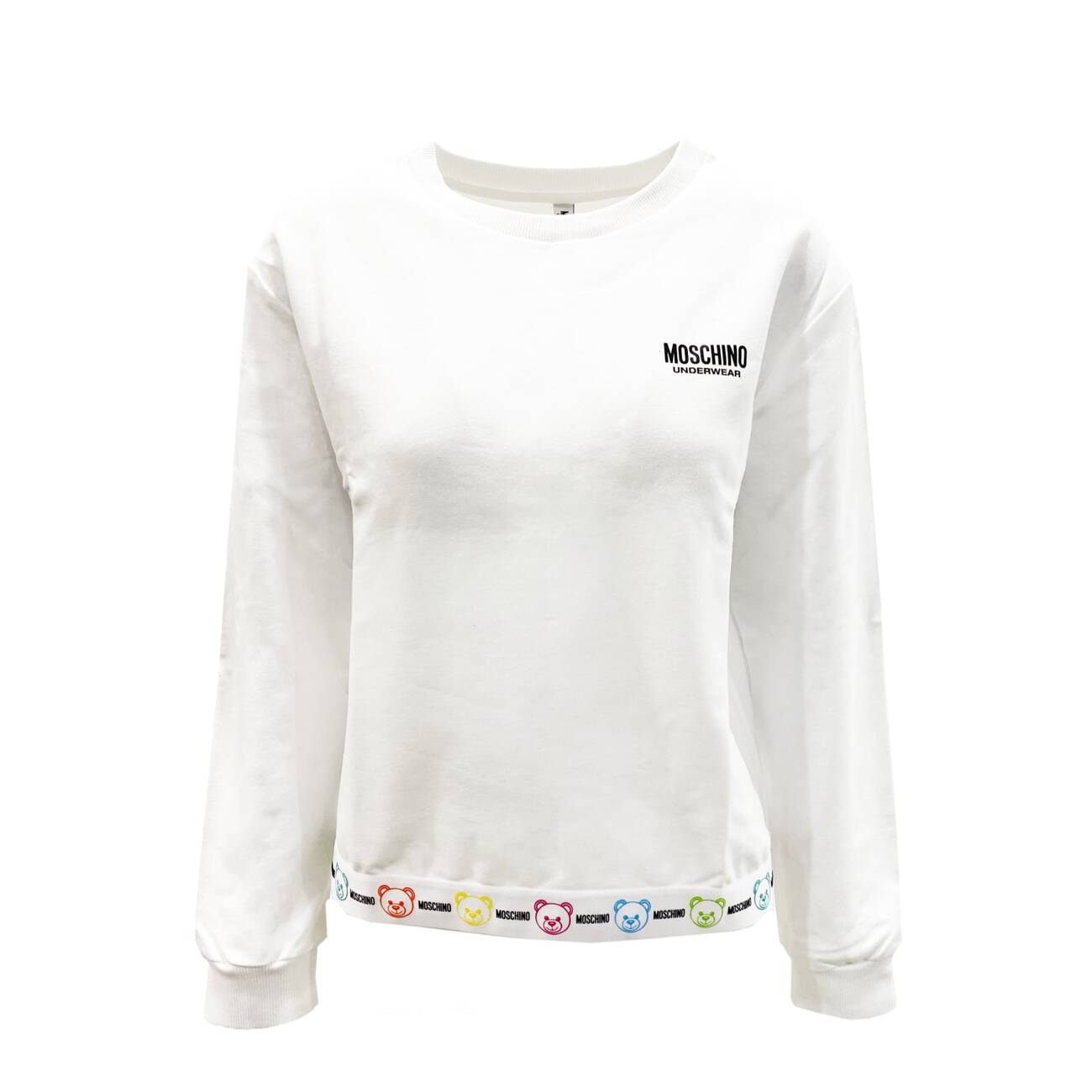 Moschino Underwear Logo Cotton Sweatshirt in white