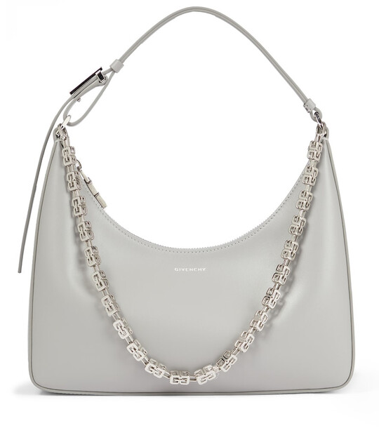 Givenchy Moon Cut-Out Small leather shoulder bag in grey