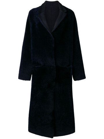 Liska reversible long coat in blue