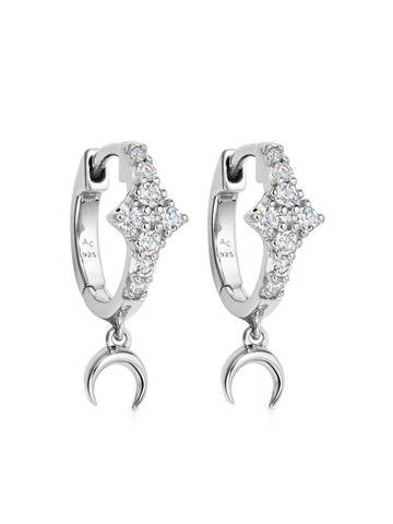 astley clarke silver luna crescent huggie earrings