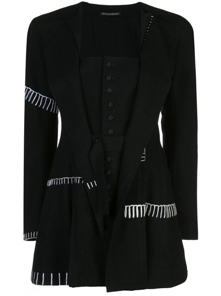 Yohji Yamamoto corseted layer blazer in black
