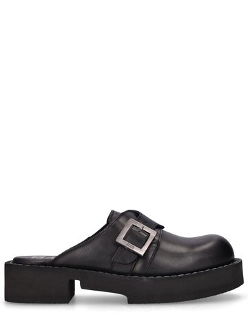 gcds clarks leather slippers in black