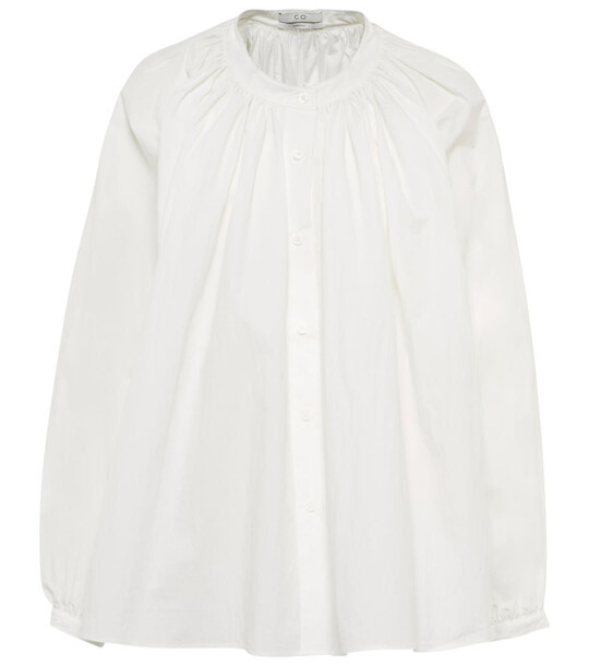 Co Essentials cotton-blend blouse in white