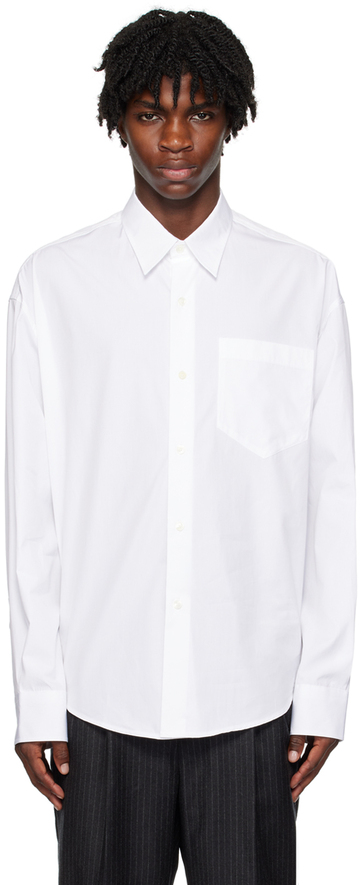 ami paris white boxy fit shirt