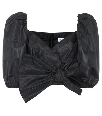 redvalentino faille-moirã© cropped top in black