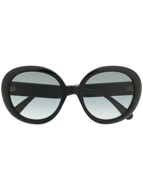 Gucci Eyewear Web detail round-frame sunglasses in black