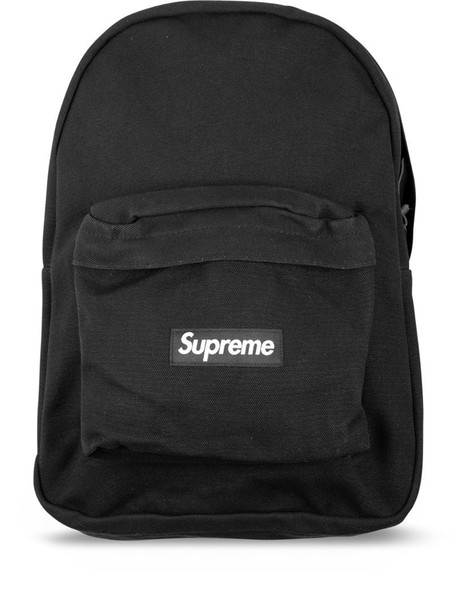 Supreme logo canvas backpack in black