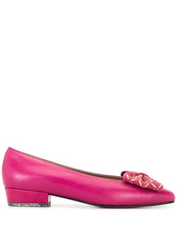 Yves Saint Laurent Pre-Owned bow detail low pumps in purple