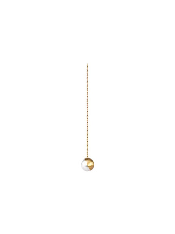 Shihara Half Pearl Chain Earring 45° in metallic