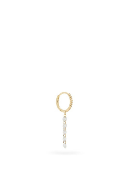 Persee - Chain Diamond & 18kt Gold Single Hoop Earring - Womens - Yellow Gold
