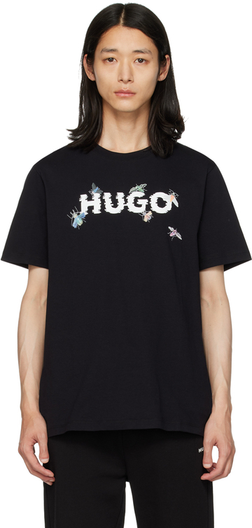 hugo black printed t-shirt