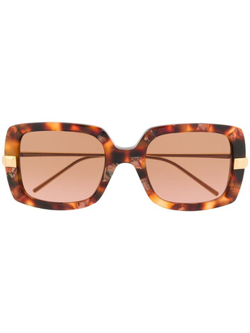 Boucheron Eyewear tortoiseshell square tinted sunglasses in brown