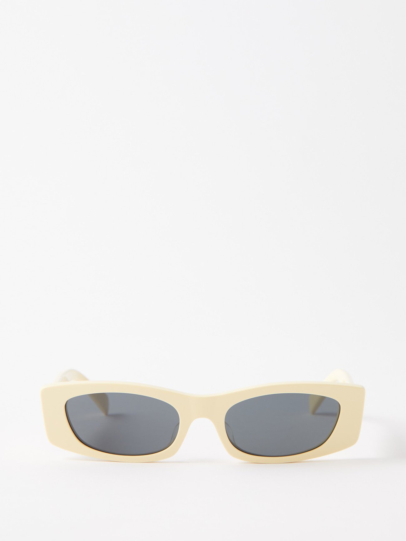 Celine Eyewear - Graphic Rectangle Acetate Sunglasses - Womens - Yellow Grey