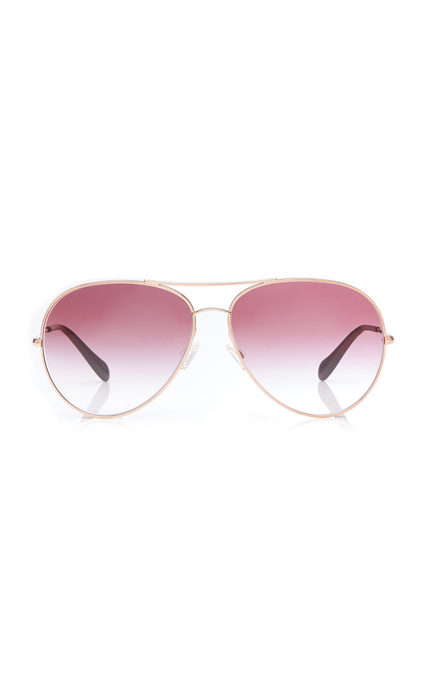 Oliver Peoples Aviator Rose-Gold Metal Sunglasses in pink
