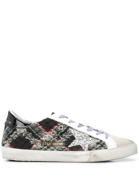 Golden Goose Superstar check pattern sneakers in white