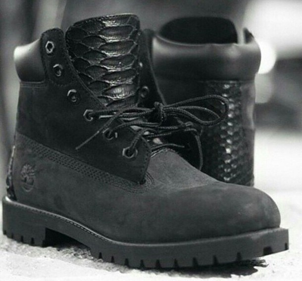 all black timberland's