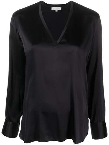 antonelli satin-finsih v-neck blouse - black