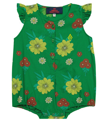 The Animals Observatory Baby Butterfly cotton bodysuit in green