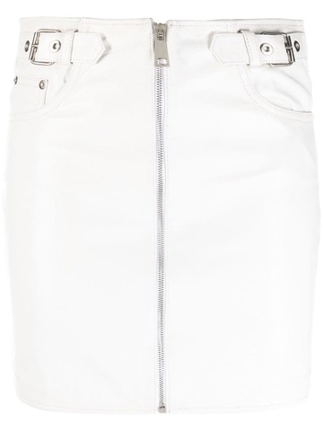 manokhi leight leather mini skirt - white